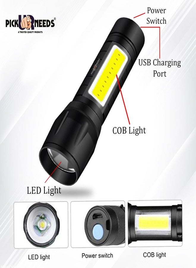 اختر احتياجاتك مصباح طوارئ LED قابل لإعادة الشحن بقوة 9 واط، مزود بخاصية التكبير/التصغير بثلاثة أوضاع، مناسب للبحث بعيد المدى. - Image 2